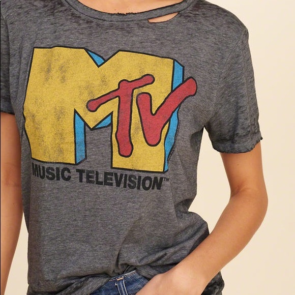 Hollister Tops - MTV Distressed Top