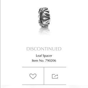 Pandora silver leaf spacer