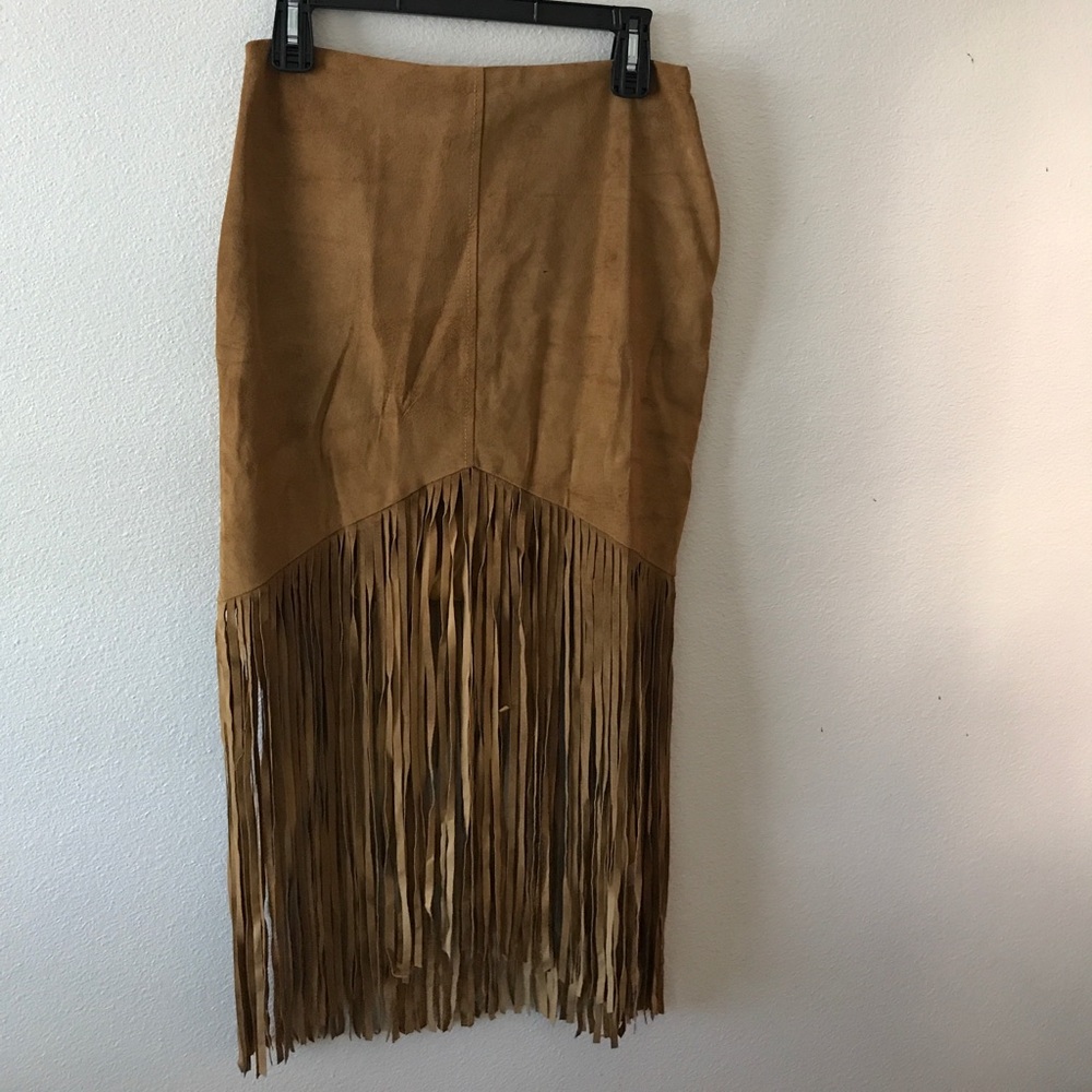 Free people suede fring skirt