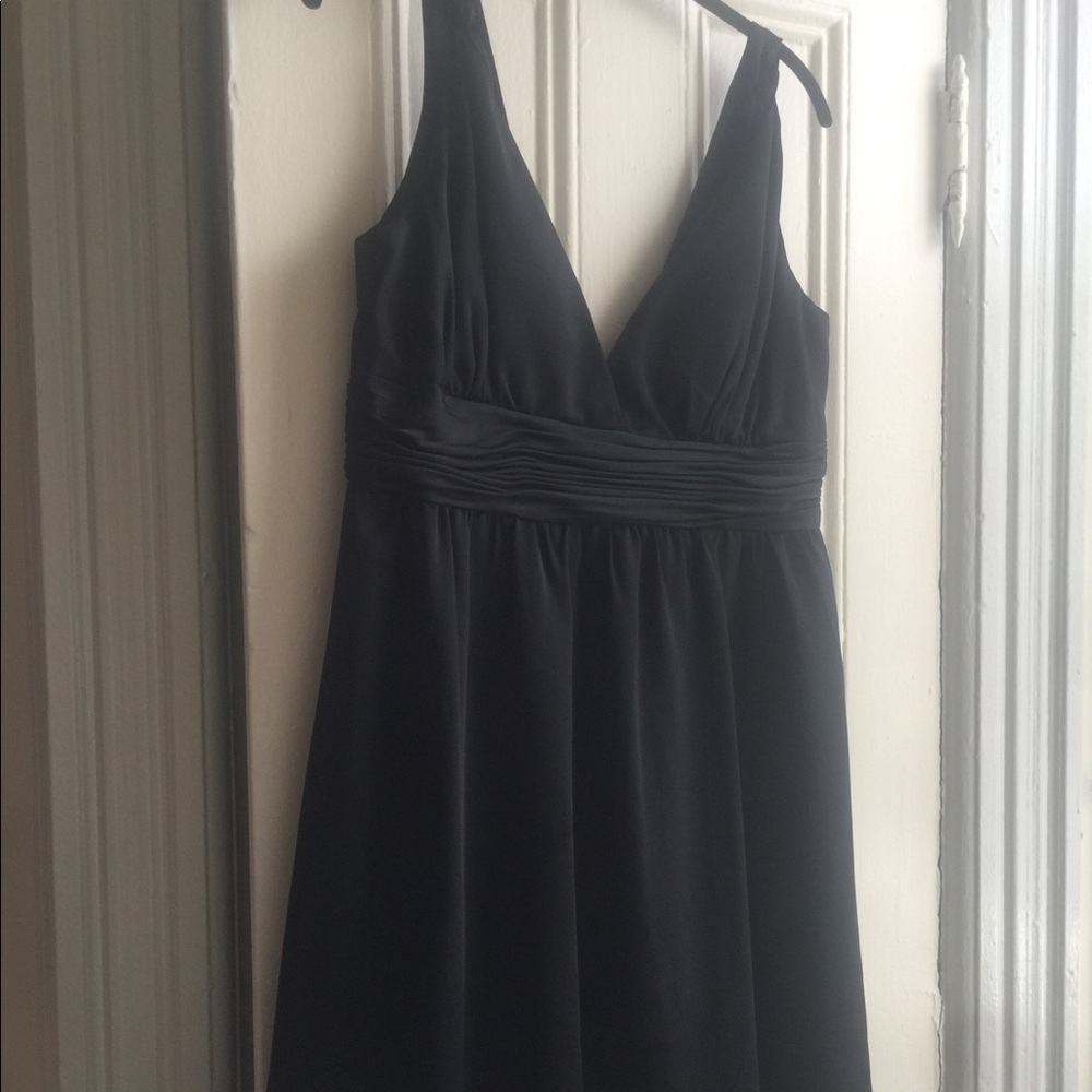 Black deep plunge Calvin Klein cocktail dress