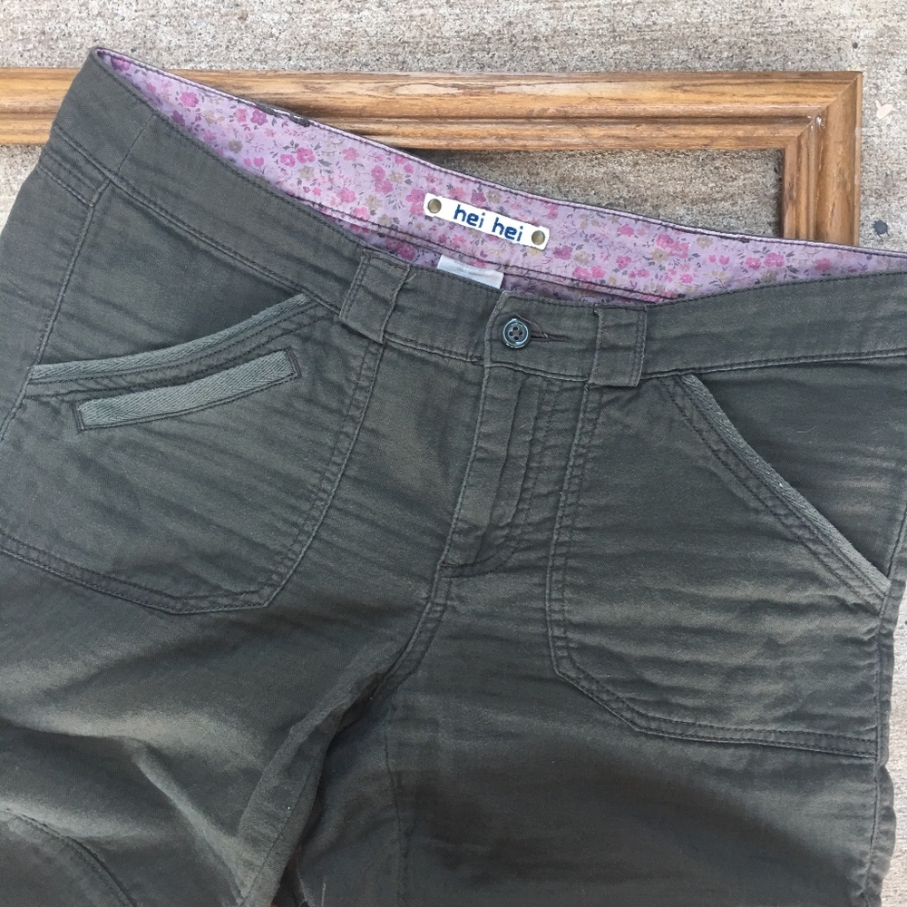 Anthro Hei Hei Army Green Lightweight Cargo Pant