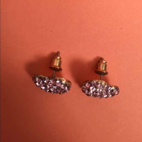 Pink sparkly heart earrings - Picture 2 of 2