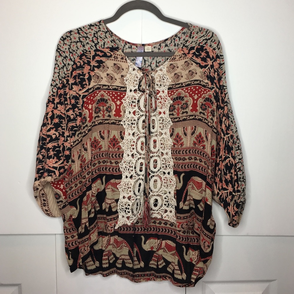 Brown/Red Blouse