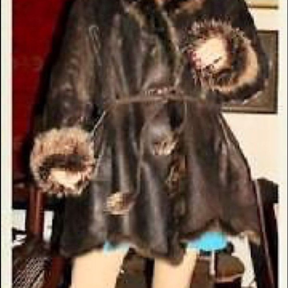 NWT COUTURE VERSACE BROWN LAMB SHEARLING COAT,s M