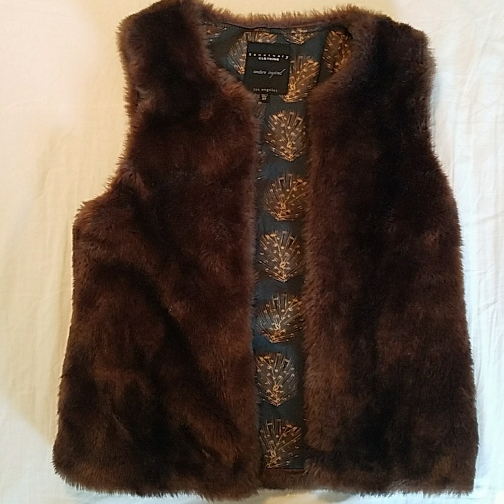 Sanctuary faux fur vest XS
