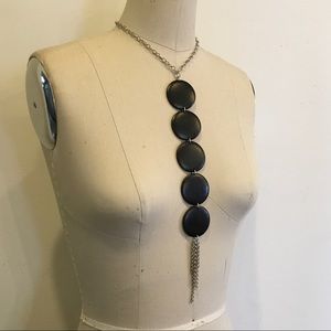 Wood Pendant Drop Necklace NEW Jessica Elliot