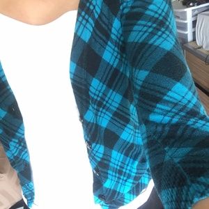 Blue Plaid Cardigan