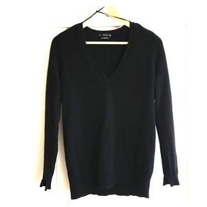 black cashmere sweater by zara