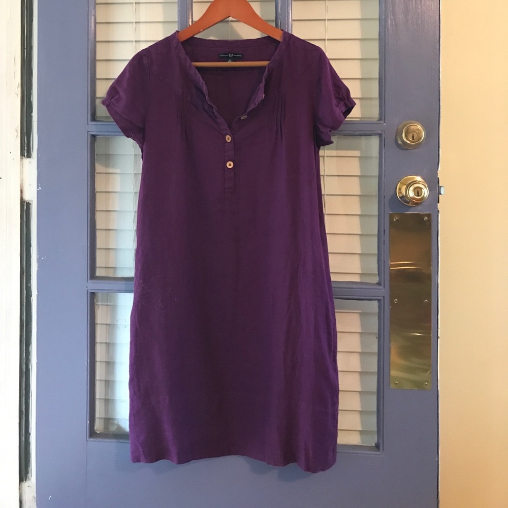 Purple Linen Shift Gap Dress