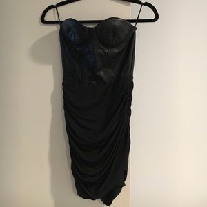 Tobi Faux Leather Bustier Dress