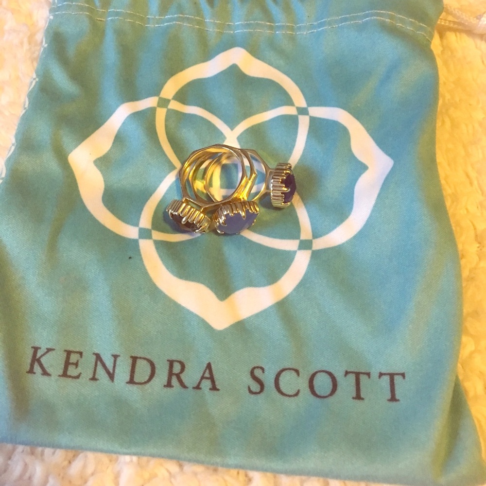 Blue stackable Kendra Scott rings