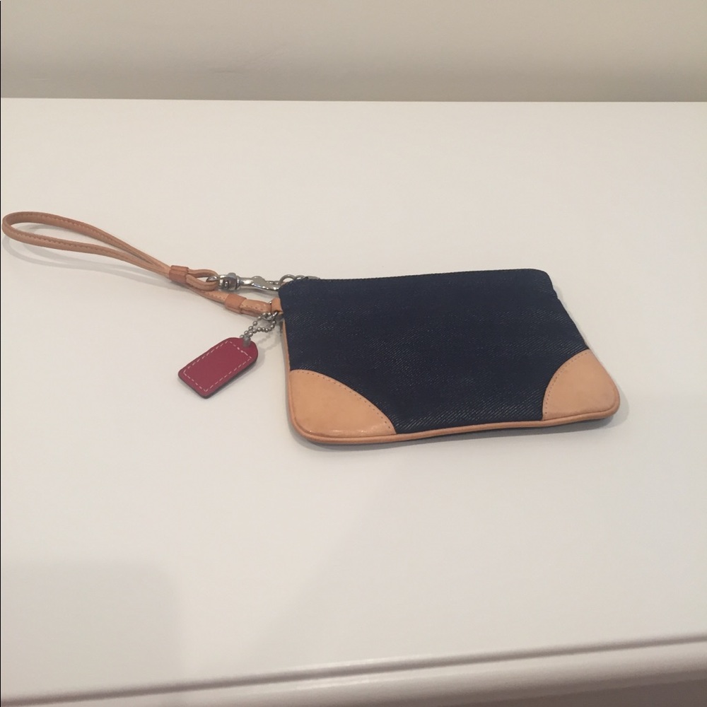 Coach Denim & Nude Wristlet