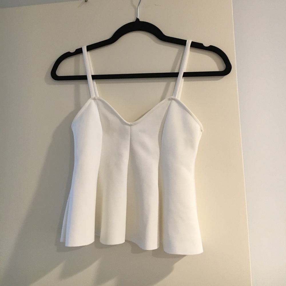 White Peplum Top