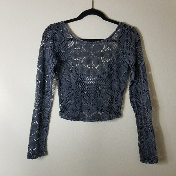 Urban Outfitters Tops - Urban outfitters Gray Cut-out Crop top