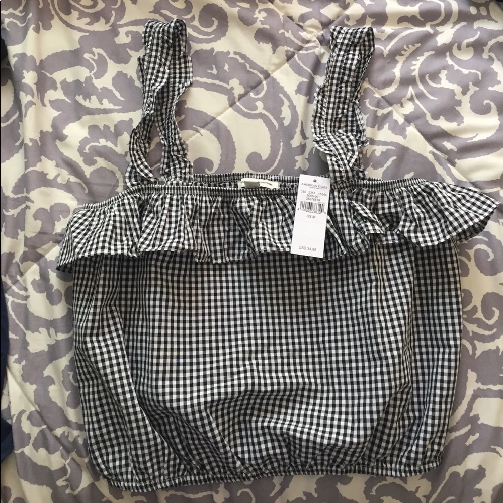 AMERICAN EAGLE PLAID TOP NWT