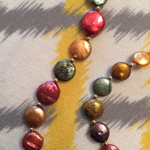 ✨RARE Dye Pearl Necklace & Bracelet Set✨ - Picture 4 of 8