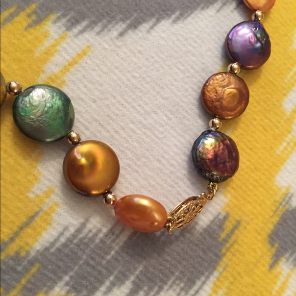 ✨RARE Dye Pearl Necklace & Bracelet Set✨ - Picture 8 of 8