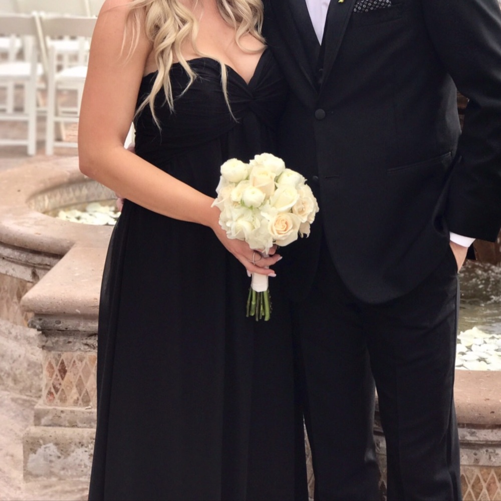 Hayley Paige Bridesmaid Black Strapless Gown