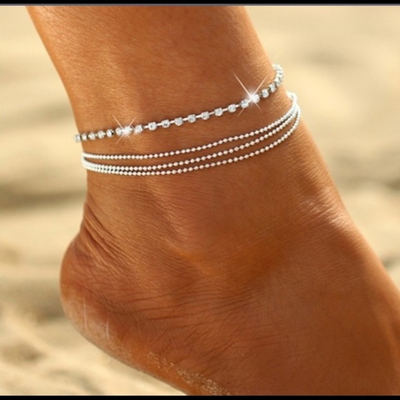 Jewelry - 😍 Silver ankle bracelet,anklet, rhinestone anklet