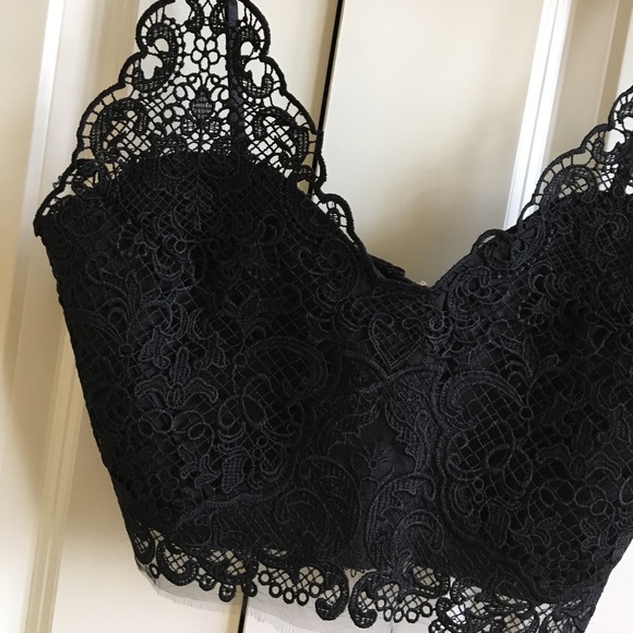 Sexy lace black crop top - Picture 2 of 4