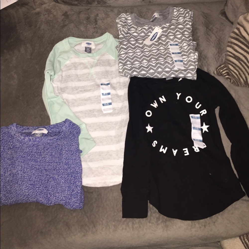 Girls long sleeve thermal shirts from Old Navy