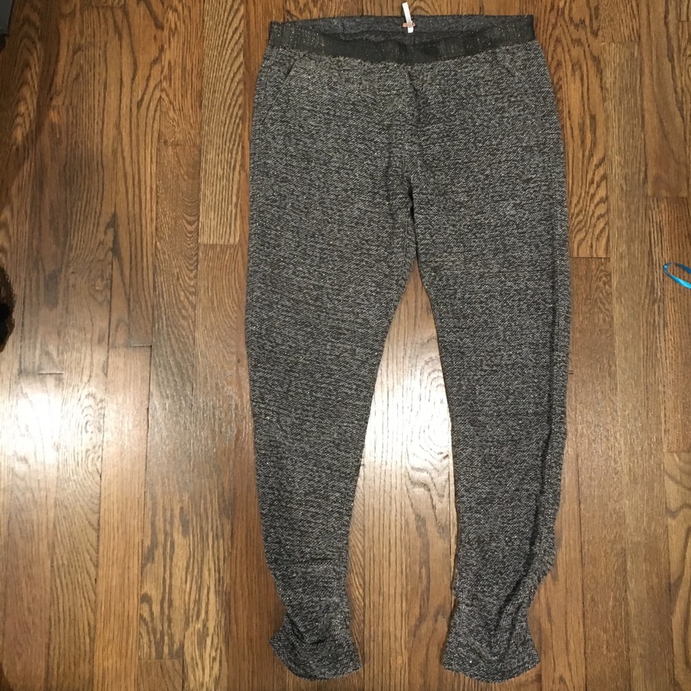 Free People Grey Acrylic Pant with Gold Accents