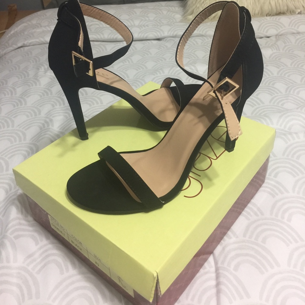 Black Strap Heels