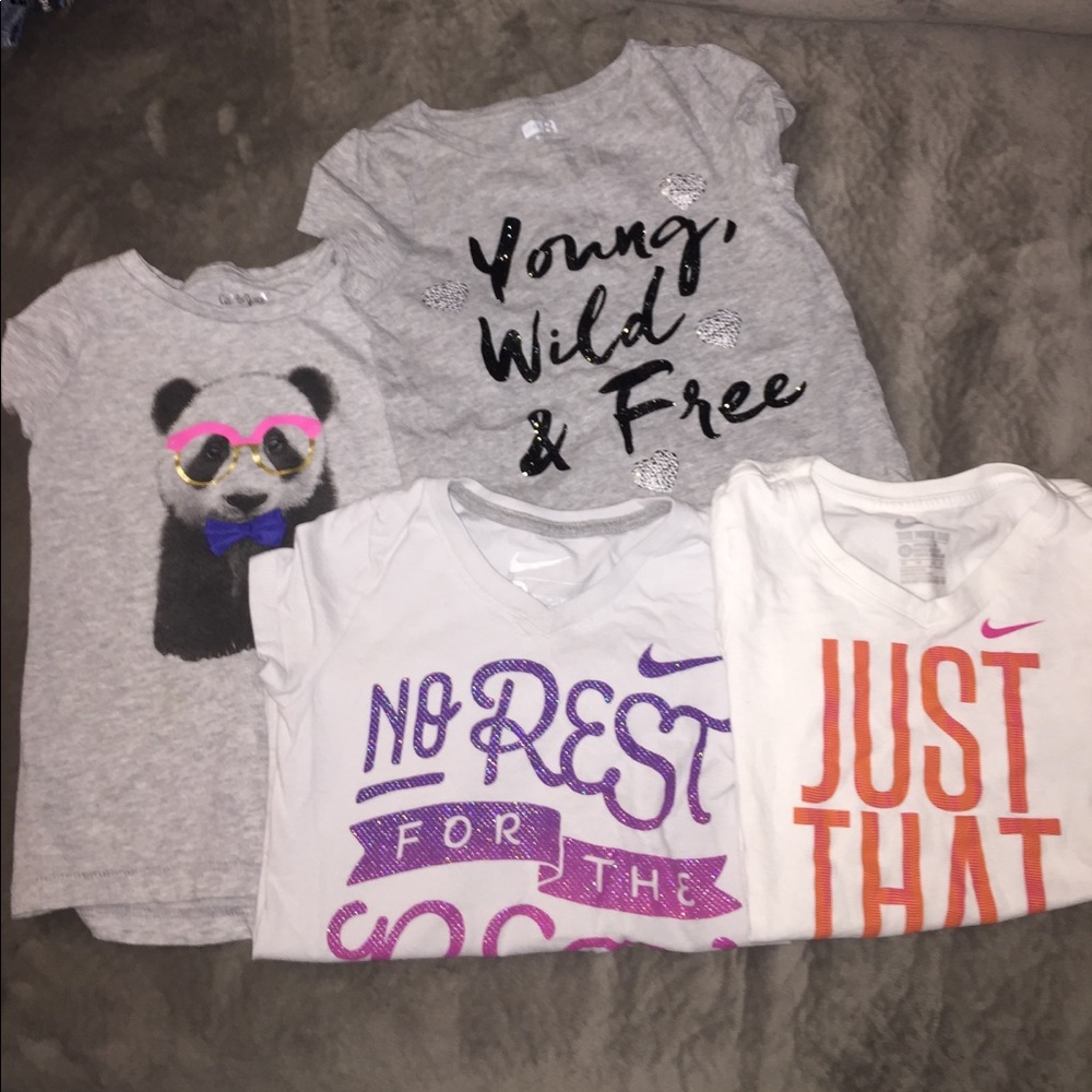 4 Girls t shirts. All size xs or 5.