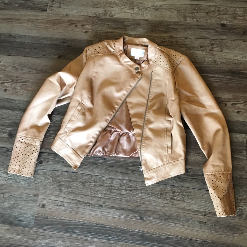 {xhilaration} brown peplum back jacket