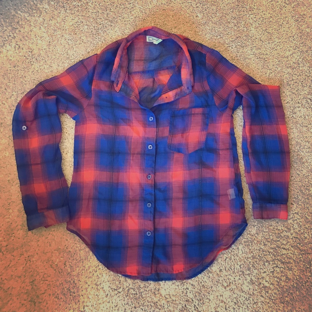 Kirra sheer flannel button up
