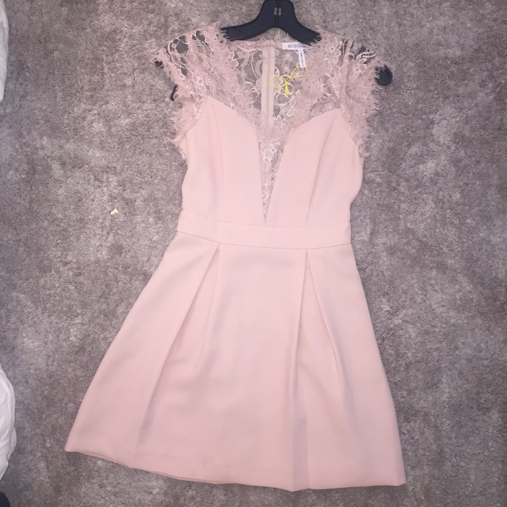 BCBG beautiful blush lace dress