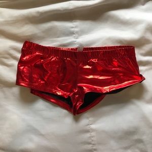 Red spandex shorts