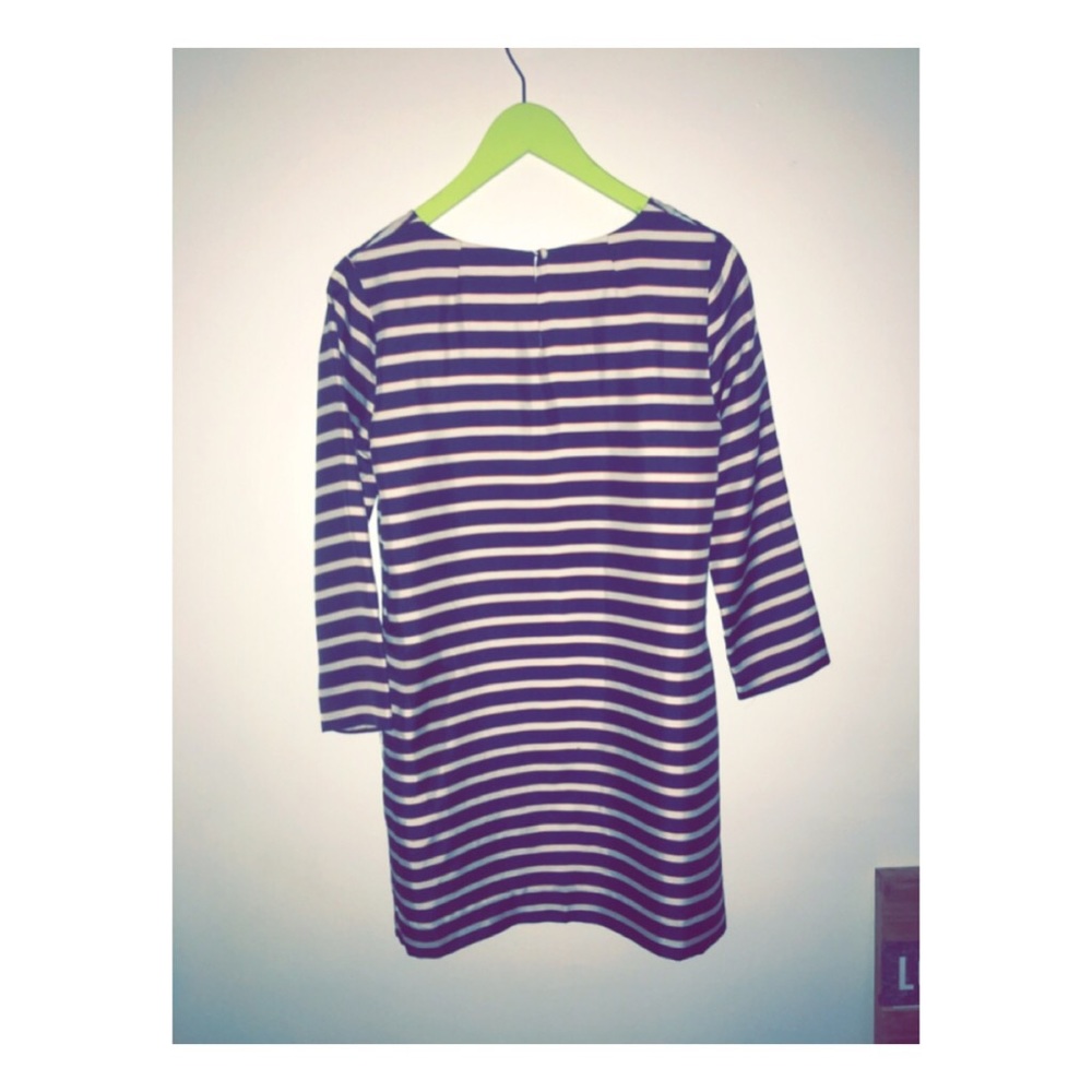J.Crew Dress Size 2 Blue/Red Striped With Pockets