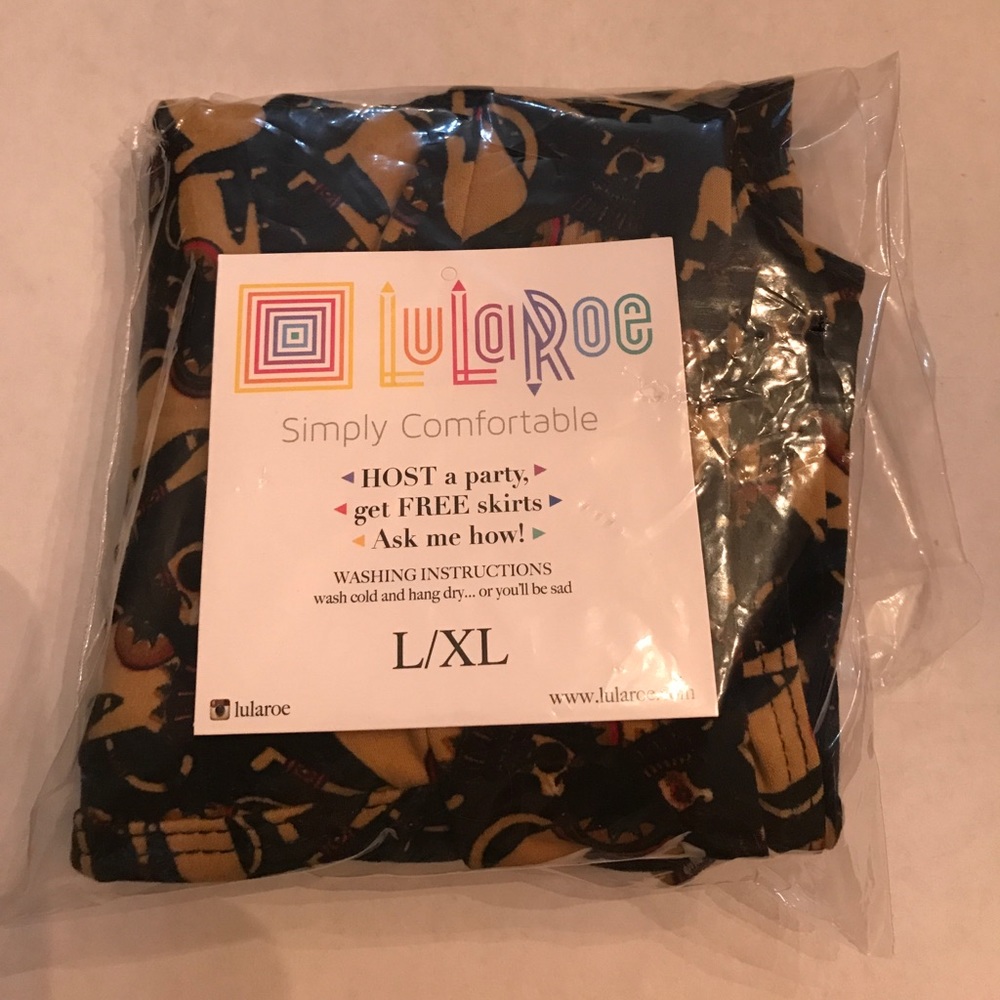 Lularoe Kids L/XL Leggings Egyptian Cats On Black