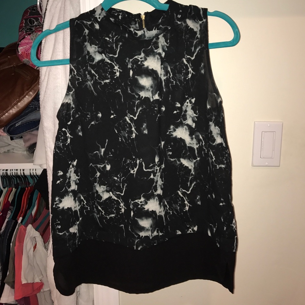 Black marble blouse