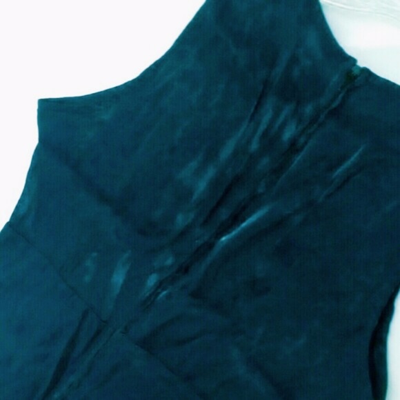 ~Metallic Navy Blue Sleeveless Jewel Pencil Dress Vintage Hana Shimmer Sundress - Picture 7 of 7