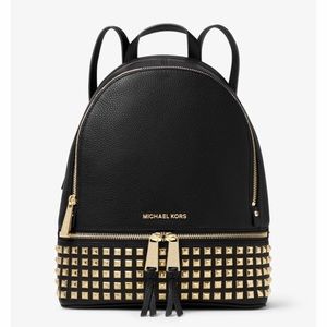 Michael Kors Rhea Medium Studded Leather Backpack