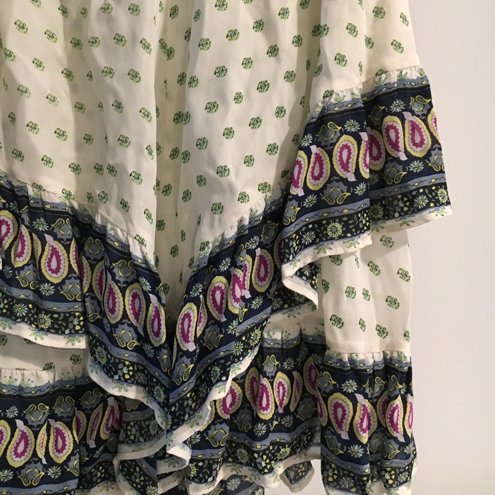 Ruffle Silk Printed Tank