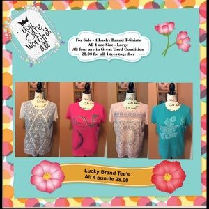 Lucky Brand Tee Shirts all/4 together size L 12.00