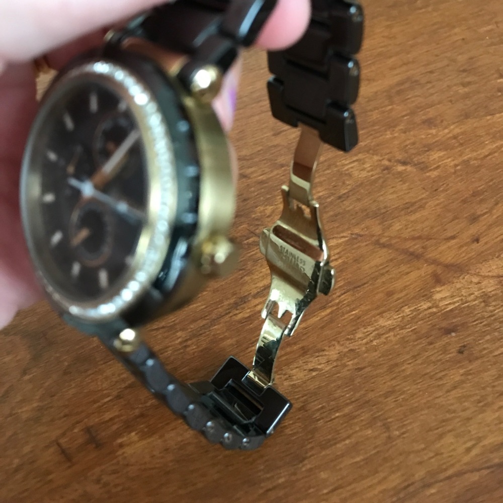 ❌SOLD❌ Ceramic Fossil Watch Mother of Pearl Face - Picture 4 of 7
