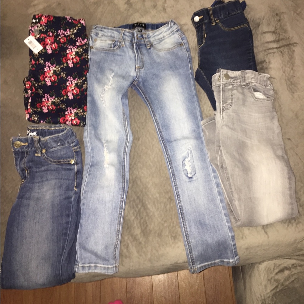 5 pairs of girls size 6 jeans/jeggings
