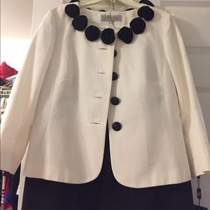 Tahari black and white suit