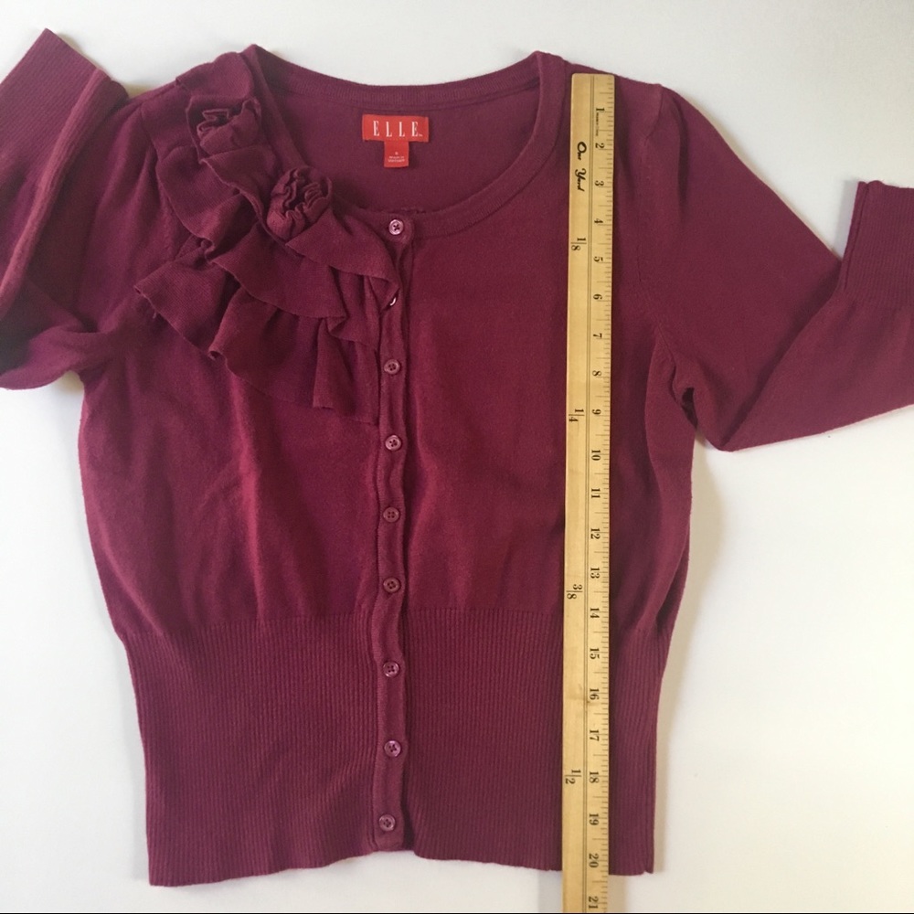 ELLE Fuchsia Pink Cardigan Sweater woman's Small - Picture 2 of 8