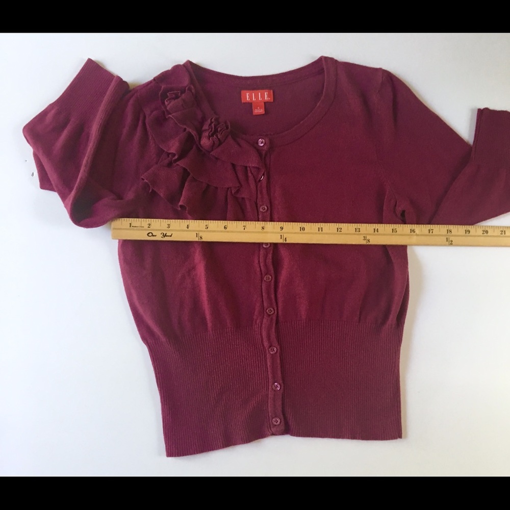 ELLE Fuchsia Pink Cardigan Sweater woman's Small - Picture 3 of 8