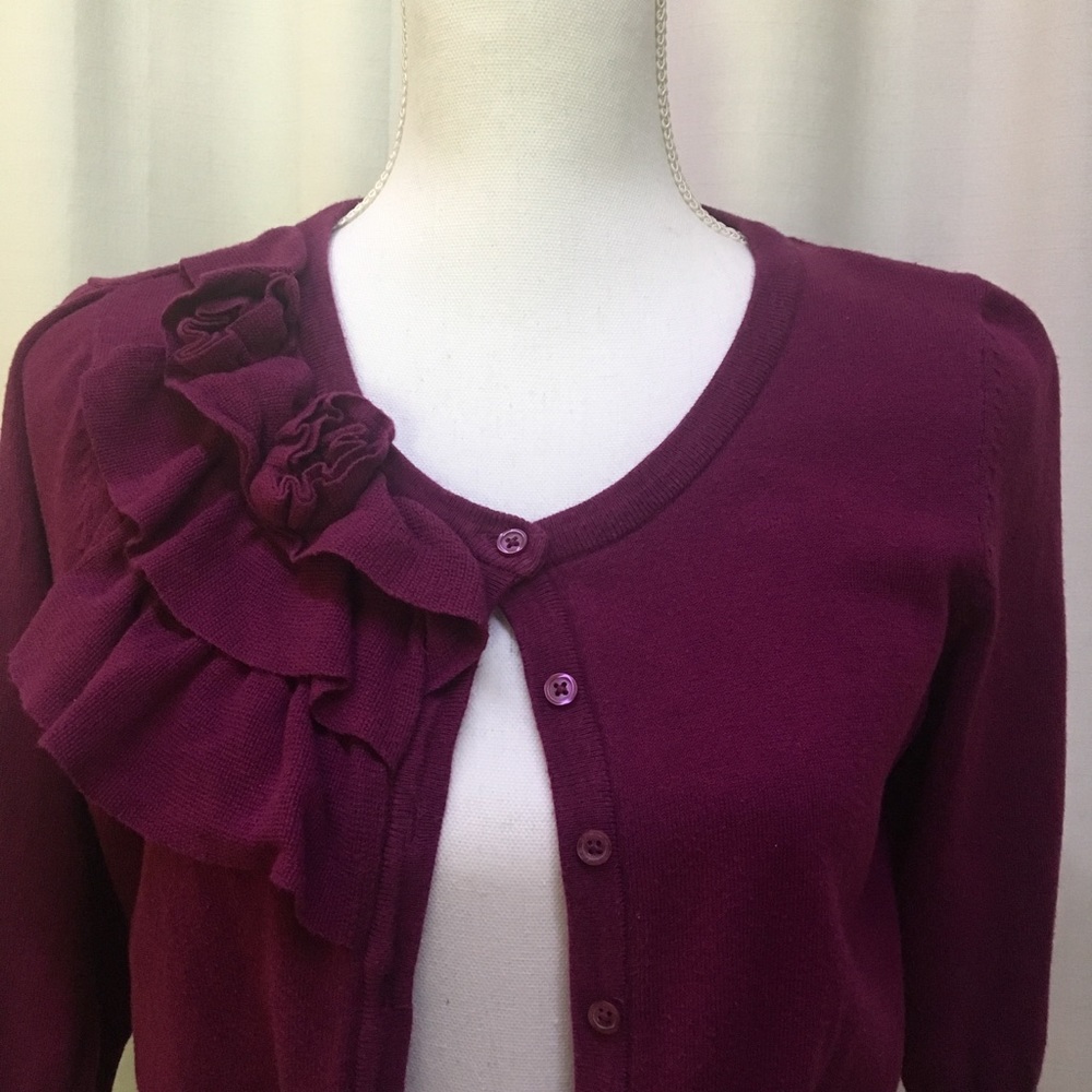 ELLE Fuchsia Pink Cardigan Sweater woman's Small - Picture 8 of 8
