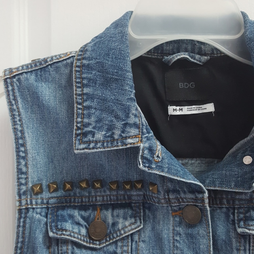 SOLD BDG Sleeveless Stud Jean Jacket