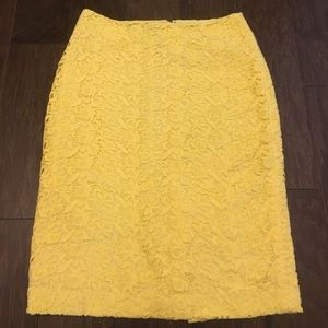 Talbots Yellow Lace Skirt Sz 2