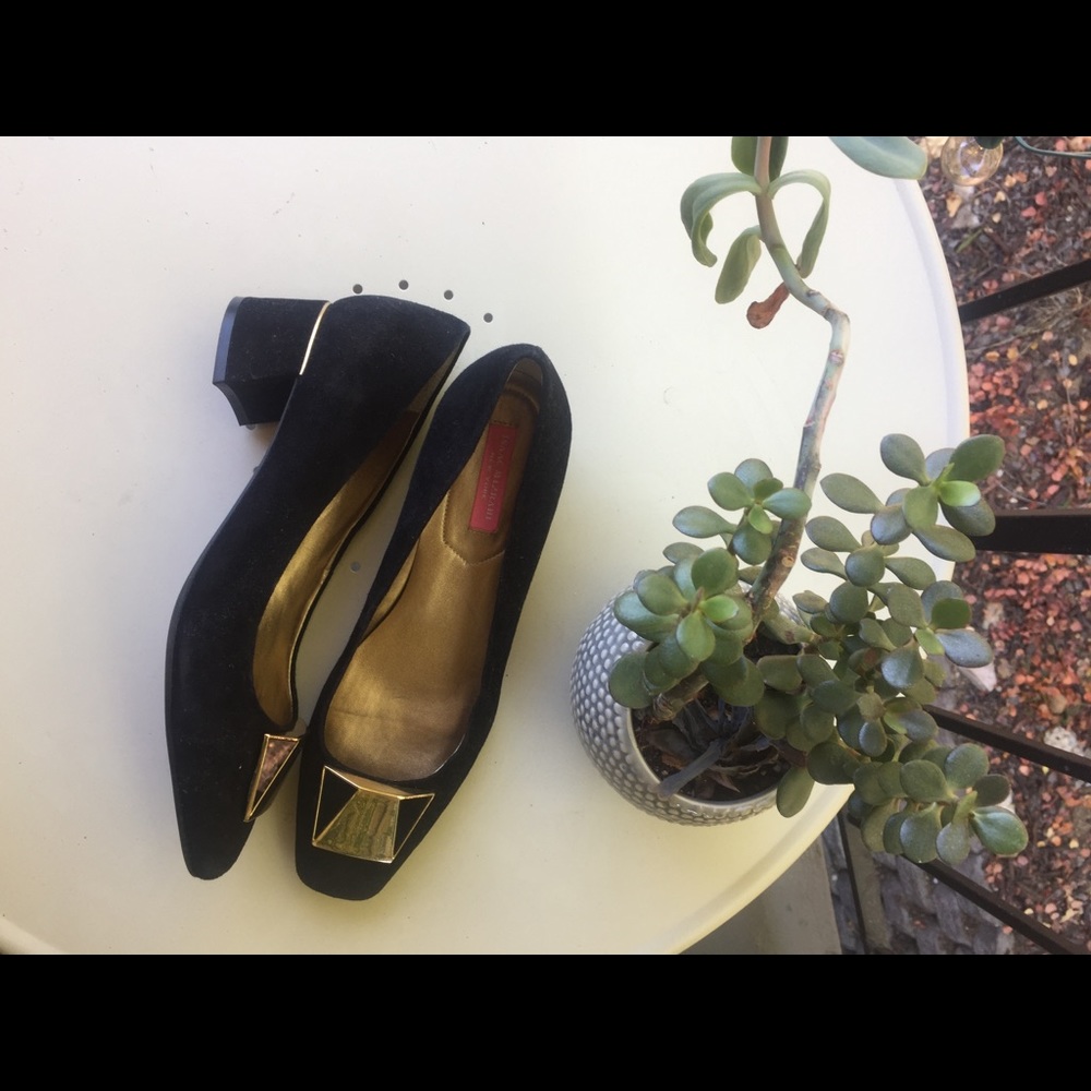 Isaac Mizrahi Optique Leather Block-Heel Pumps