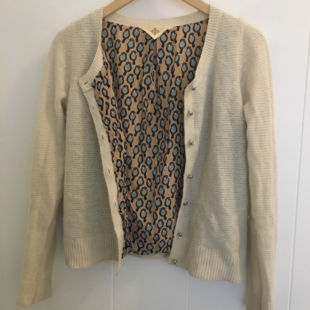Anthropologie white cardigan