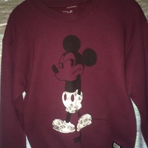 Grumpy Mickey Mouse crew neck